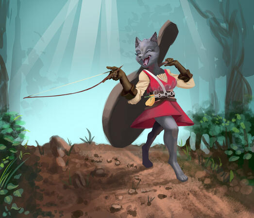 Painting of my DND character, Dew. Painting of my DND character, Dew.